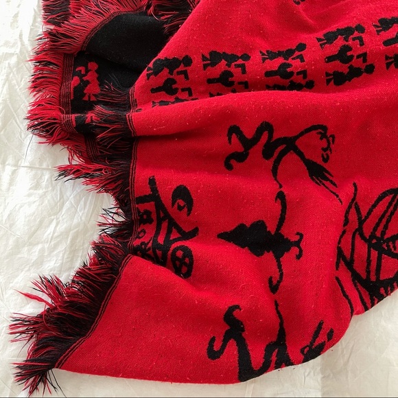 Wool Rayon Blend Scarf Wrap Heavy Reversible L - Picture 3 of 12